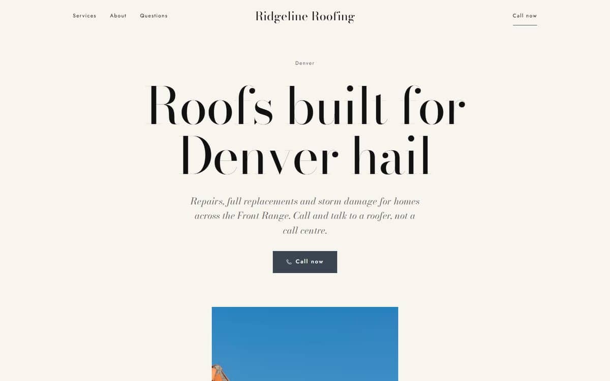 Atelier template, desktop view