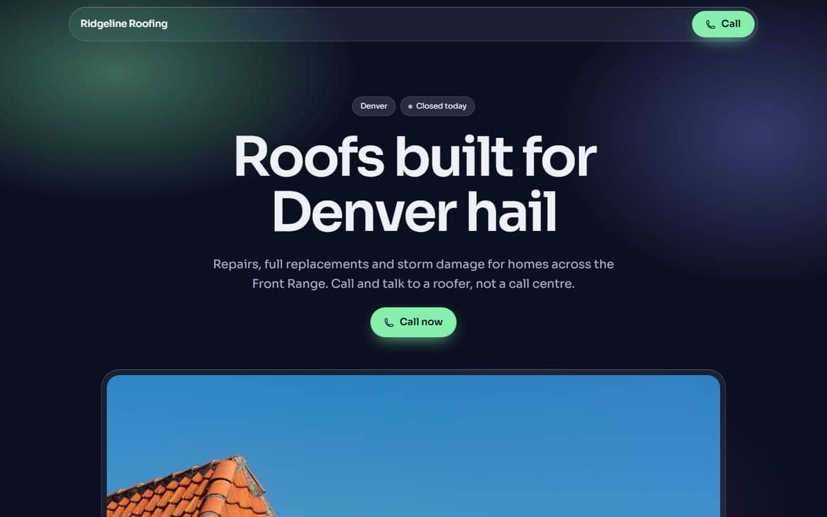 Glass template, desktop view